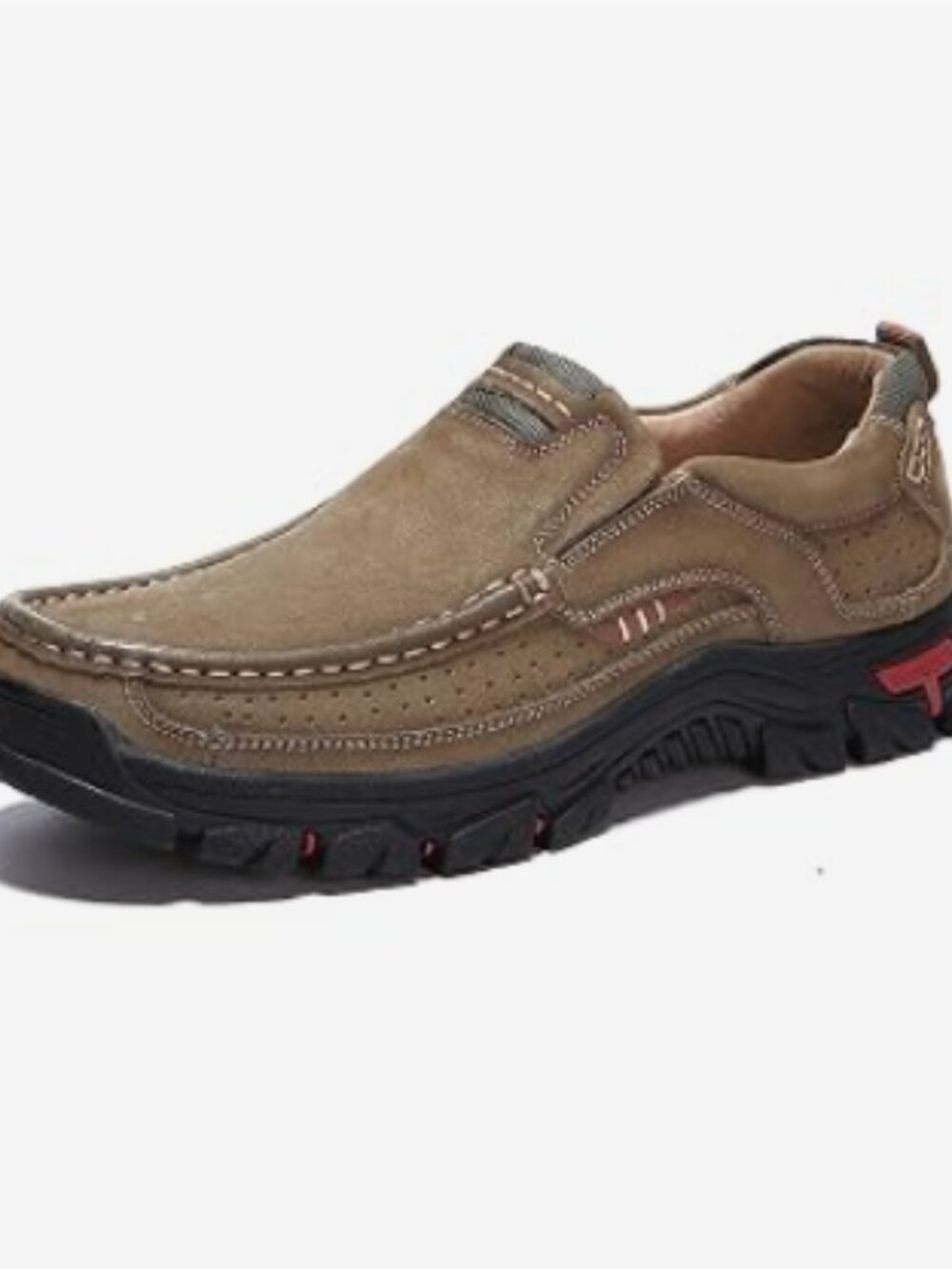 Men's Size 10 Cosidram Leather Slip On Walking Shoes in Dark Khaki (ABBA)